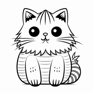 Lovely Persian Striped Cat Coloring Pages 2