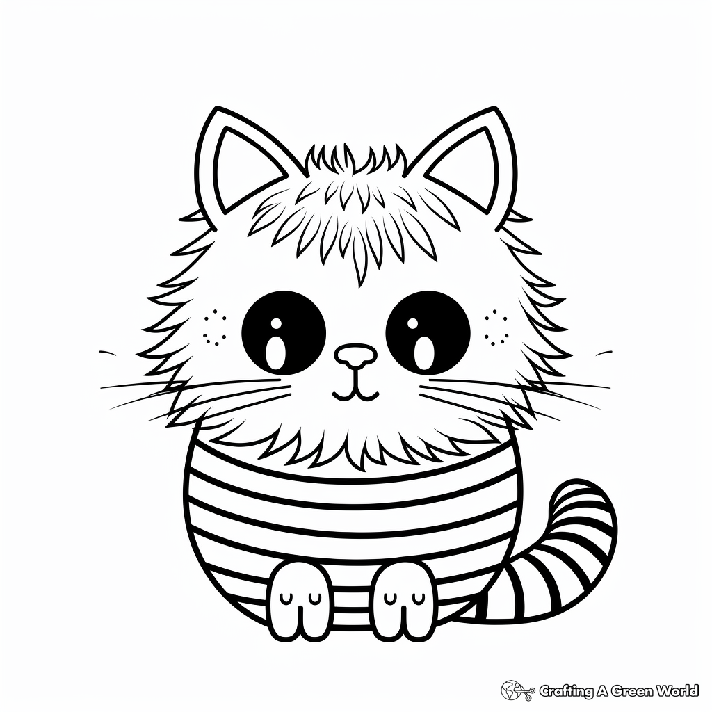 Lovely Persian Striped Cat Coloring Pages 3