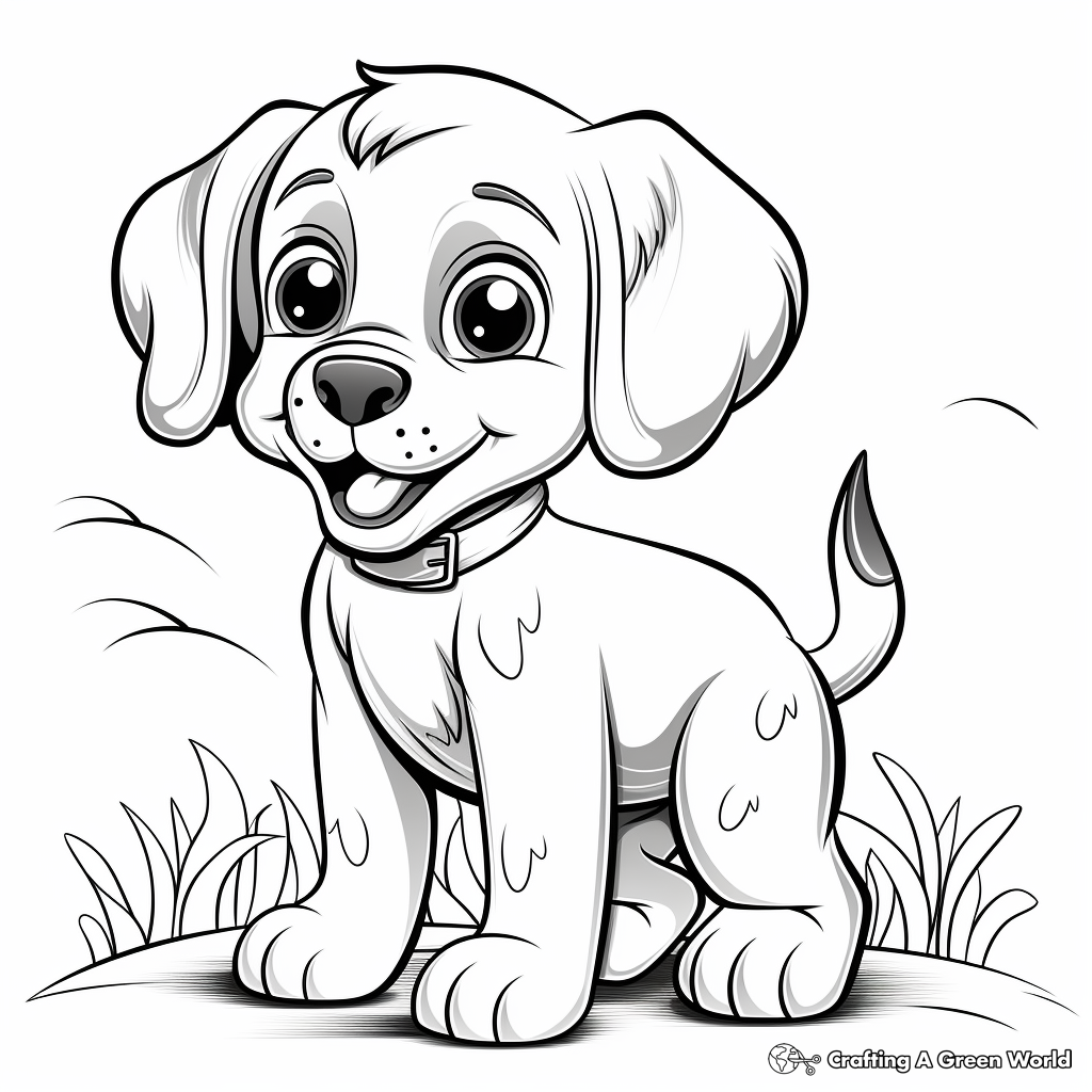 Lovely Puppy Coloring Pages 1