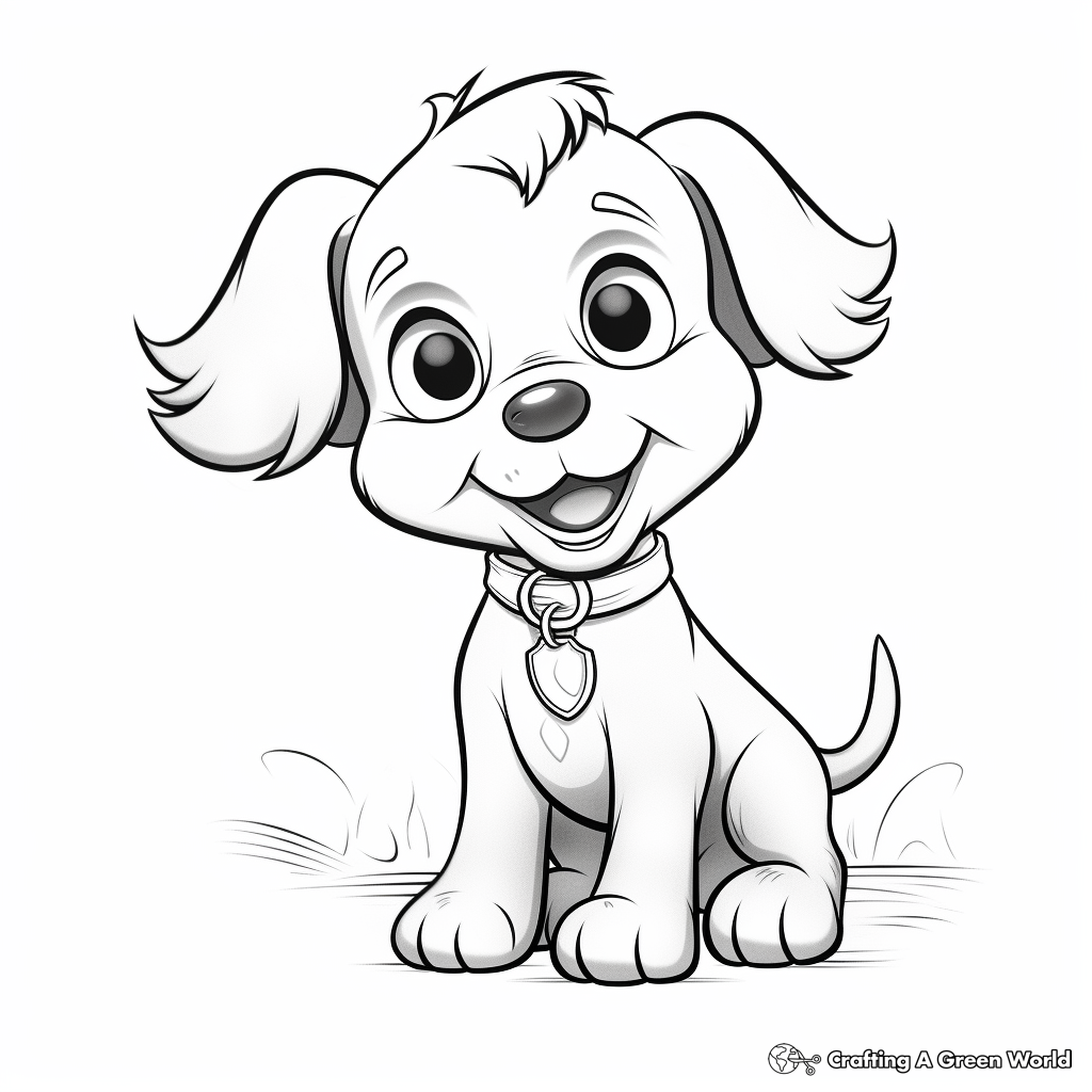 Lovely Puppy Coloring Pages 2