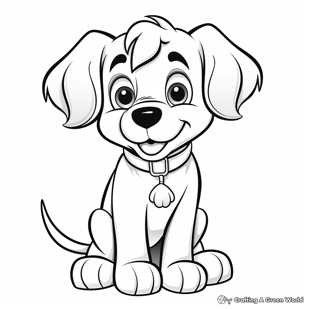 Lovely Puppy Coloring Pages 4