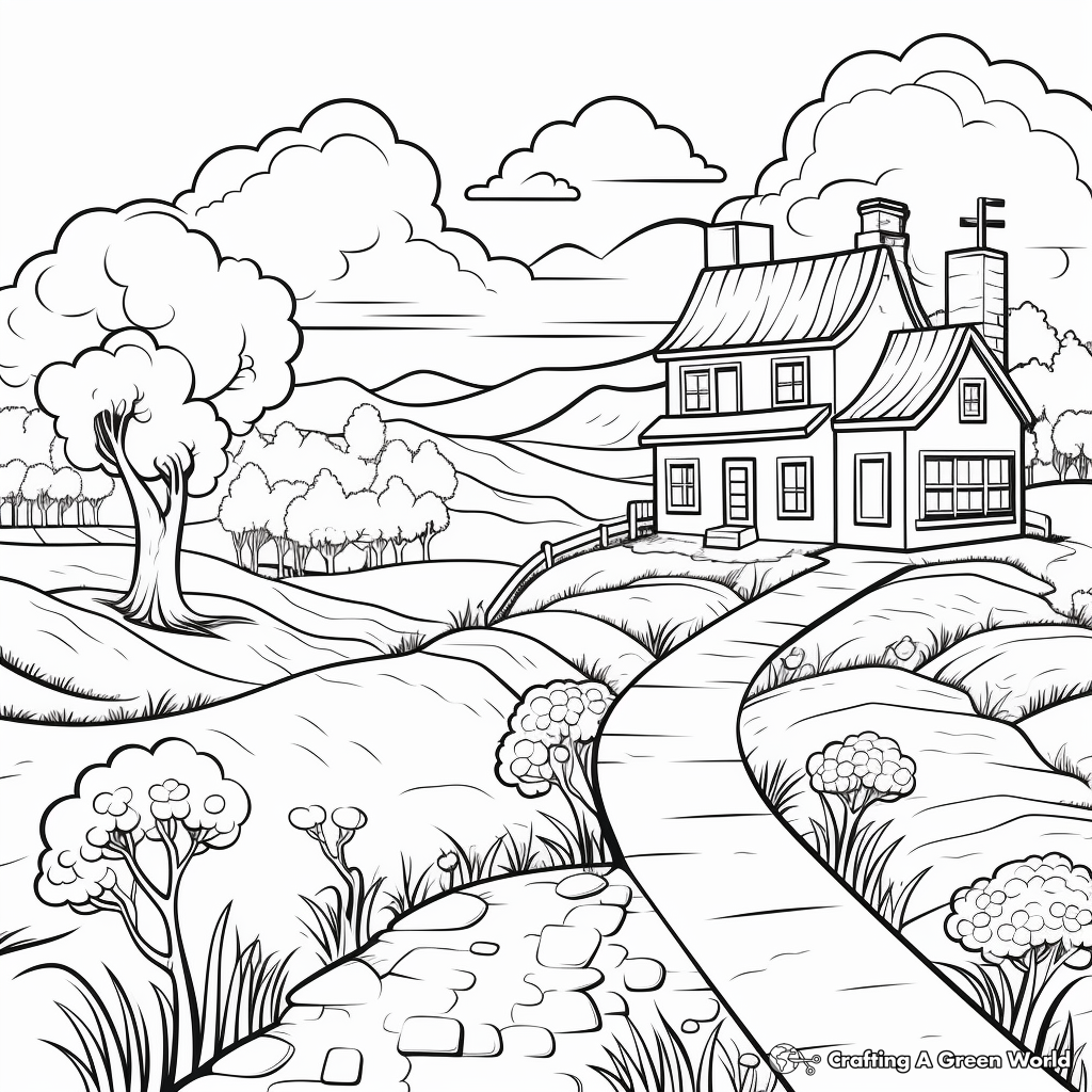 Lovely Scenery Coloring Pages 2