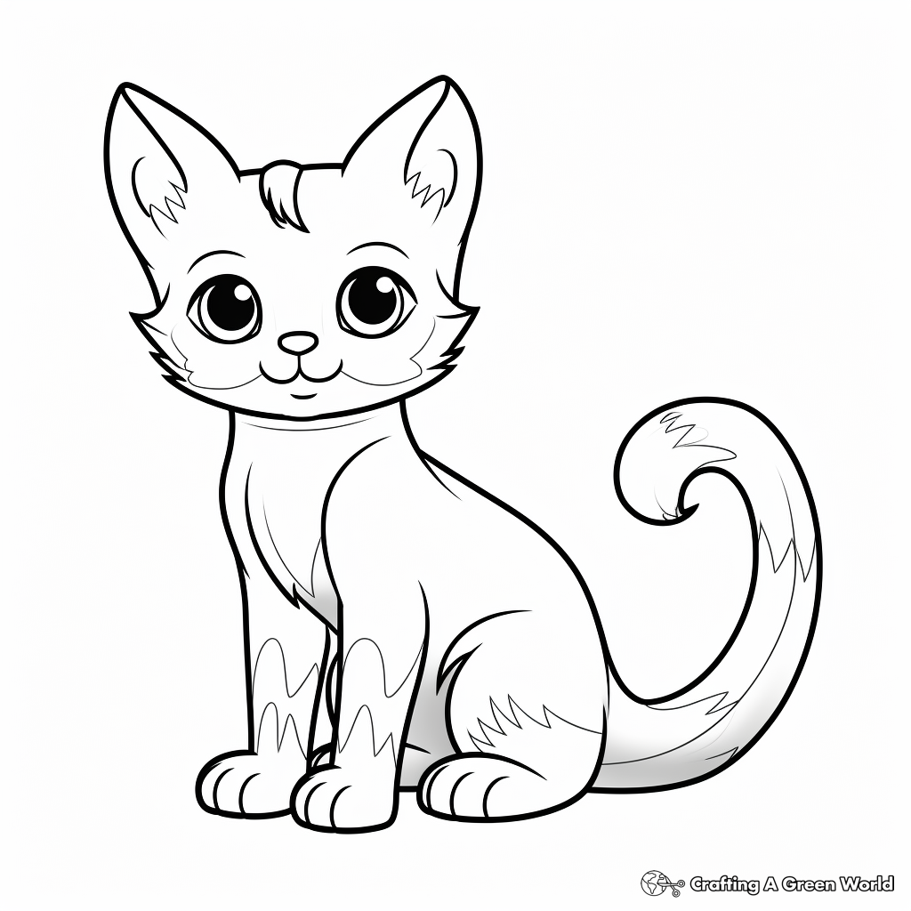 Lovely Siamese Cat Coloring Pages 1