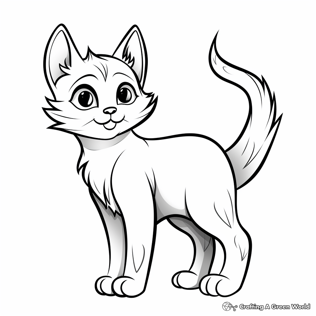 Lovely Siamese Cat Coloring Pages 3