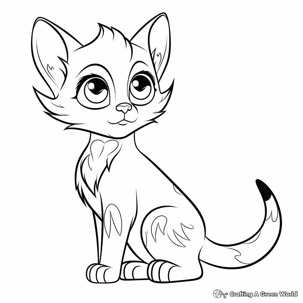 Lovely Siamese Cat Coloring Pages 4