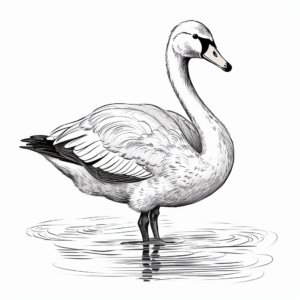 Lovely Swan Coloring Pages for An Elegant Coloring Experience 1