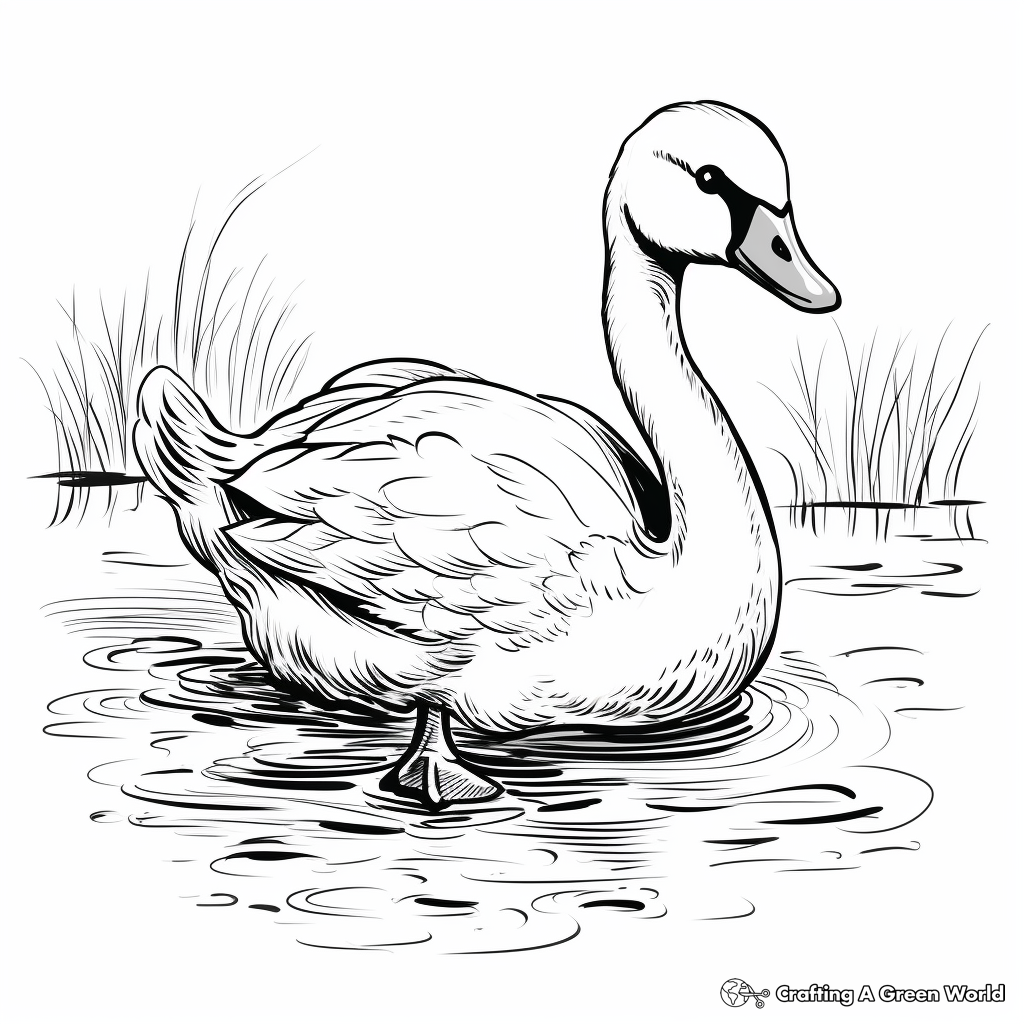 Lovely Swan Coloring Pages for An Elegant Coloring Experience 2