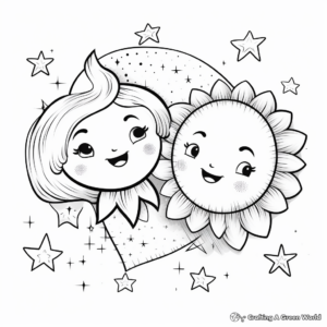 Loving Sun and Moon Coloring Pages 3