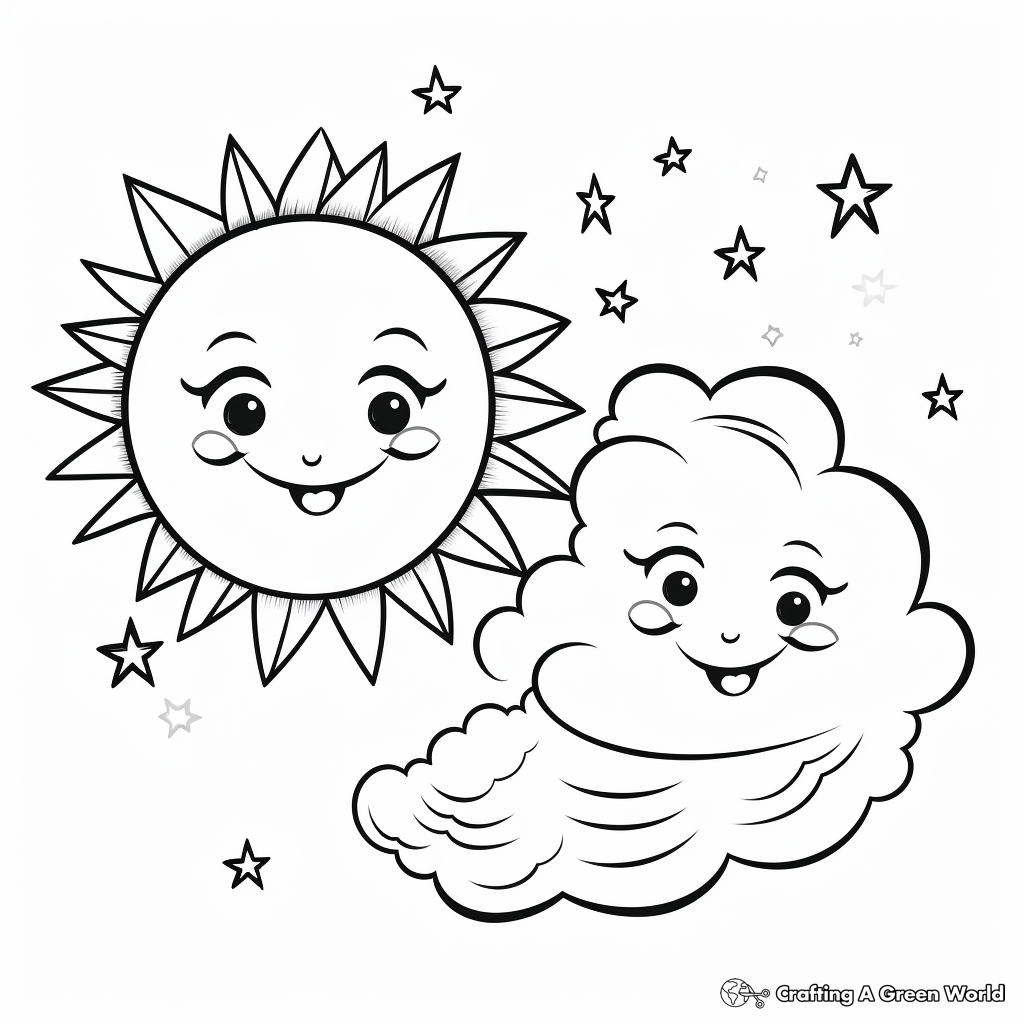 Loving Sun and Moon Coloring Pages 4
