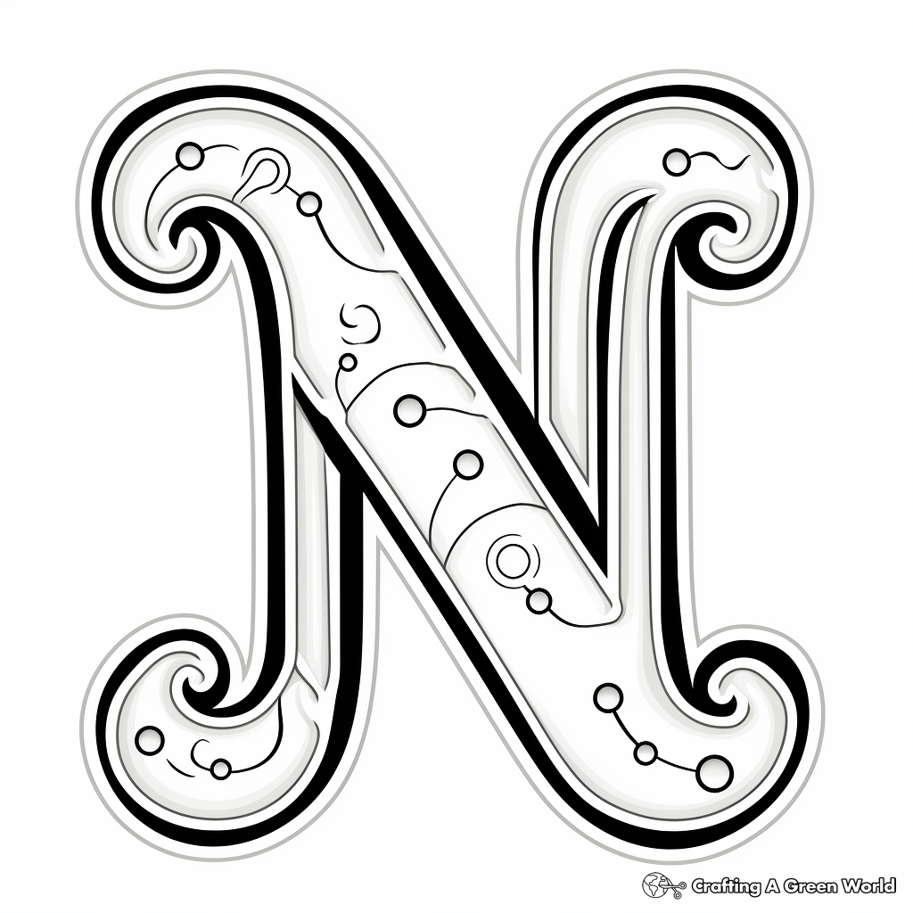 Lowercase and Uppercase Letter N Coloring Pages 1