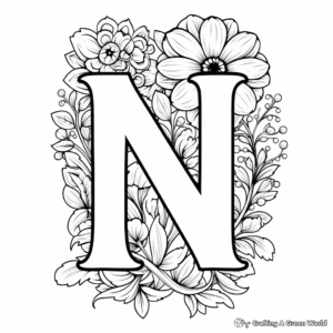 Lowercase and Uppercase Letter N Coloring Pages 2