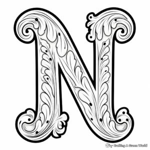 Lowercase and Uppercase Letter N Coloring Pages 4