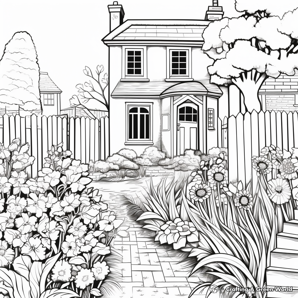Lush English Garden Coloring Pages 3