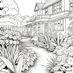 Lush English Garden Coloring Pages 4