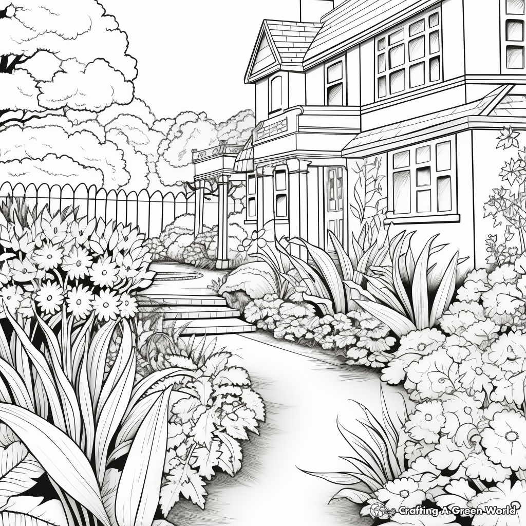 Lush English Garden Coloring Pages 4