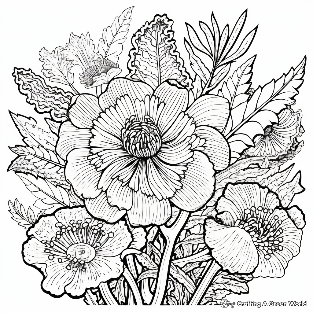 Lush Lily Flower: Intricate Coloring Pages 1