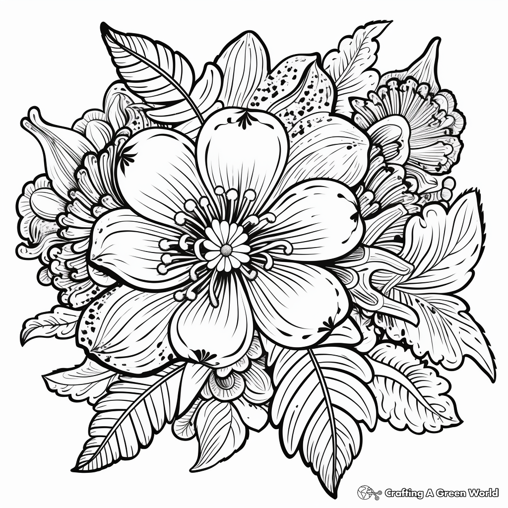 Lush Lily Flower: Intricate Coloring Pages 2