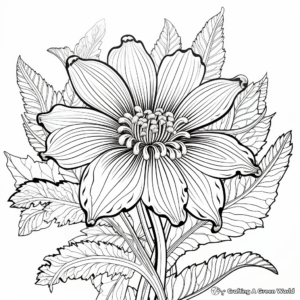 Lush Lily Flower: Intricate Coloring Pages 4