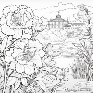 Lush Peony Floral Coloring Pages 3