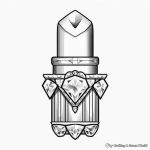 Luxurious Diamond Lipstick Coloring Pages 2