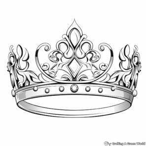 Luxurious Royal Tiara Coloring Pages for Adults 2