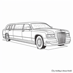 Luxury Limousine Wedding Car Coloring Pages 2