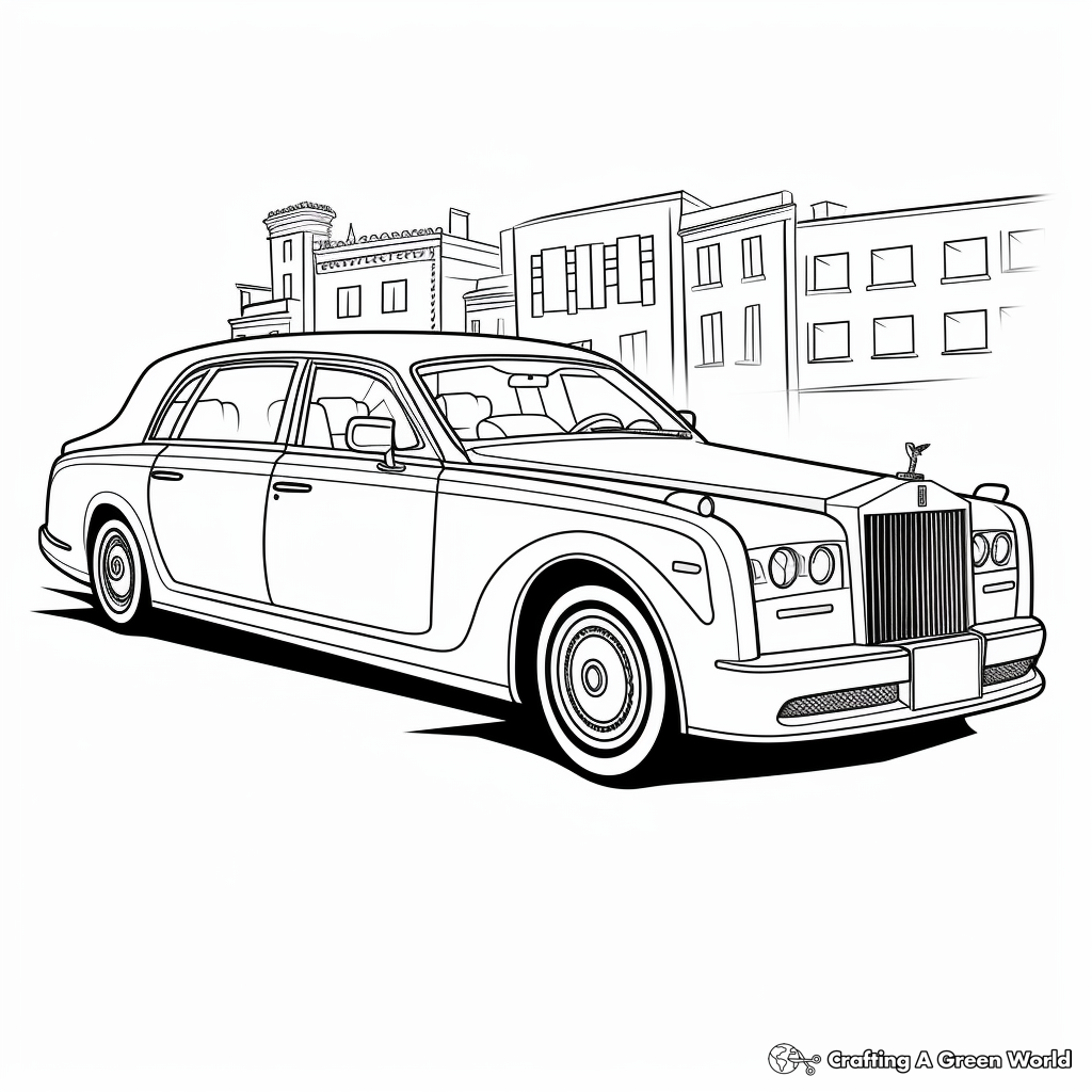 Luxury Limousine Wedding Car Coloring Pages 4
