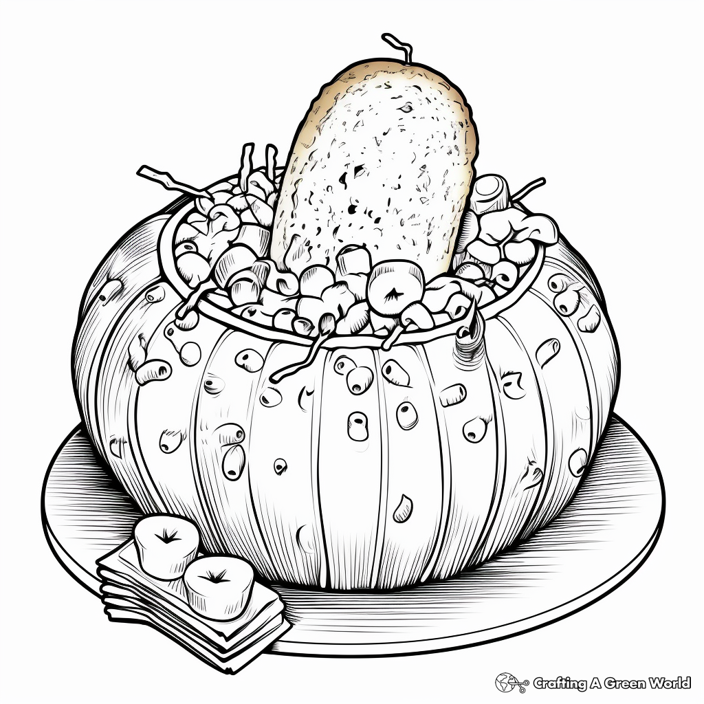 Mac and Cheese in a Bread Bowl Coloring Sheets 4
