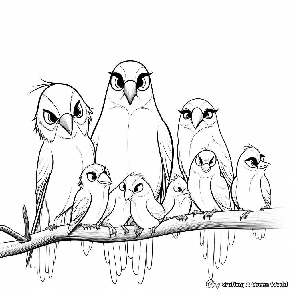 Macaw Family Coloring Pages: Birds of Paradise 3