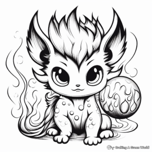 Magical Creatures with Fireballs Coloring Pages 3