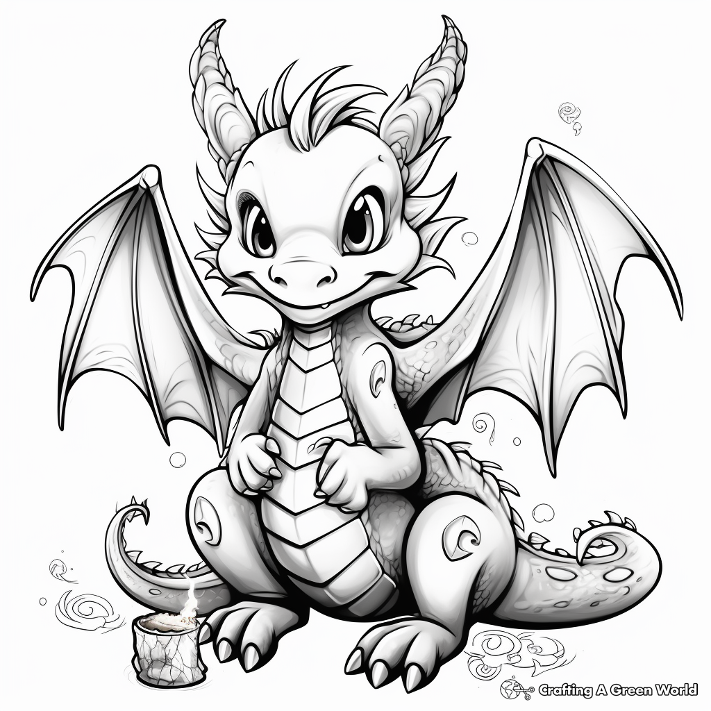 Magical Dragon Coloring Pages 1