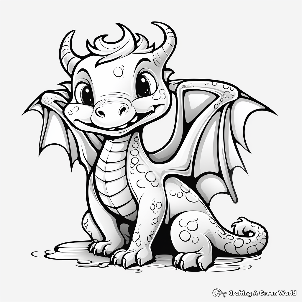 Magical Dragon Coloring Pages 2