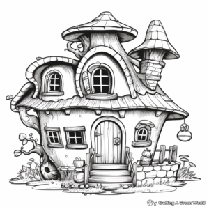 Magical Gnome House Coloring Pages 3