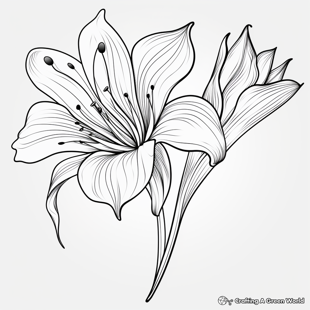 Magical Half Butterfly, Half Lily Coloring Pages 2