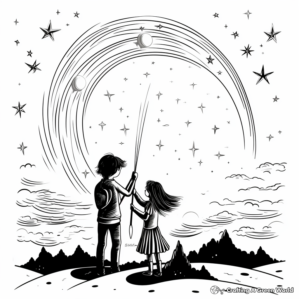 Magical Shooting Stars for Fantasy Lovers Coloring Pages 1