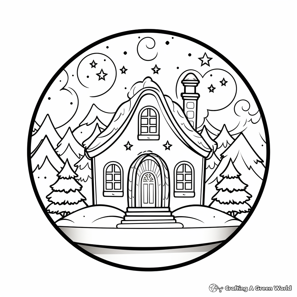 Magical Snow Globe Coloring Pages 1