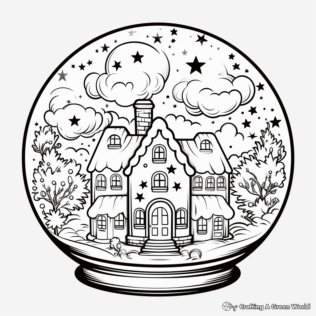 Magical Snow Globe Coloring Pages 3