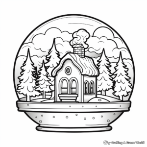 Magical Snow Globe Coloring Pages 4