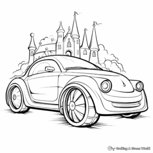Magical Unicorn Car Coloring Pages 1