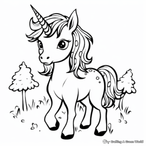 Magical Unicorn Coloring Pages 1