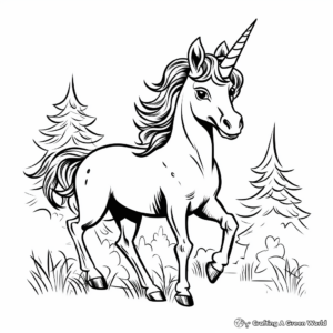 Magical Unicorn Coloring Pages 4