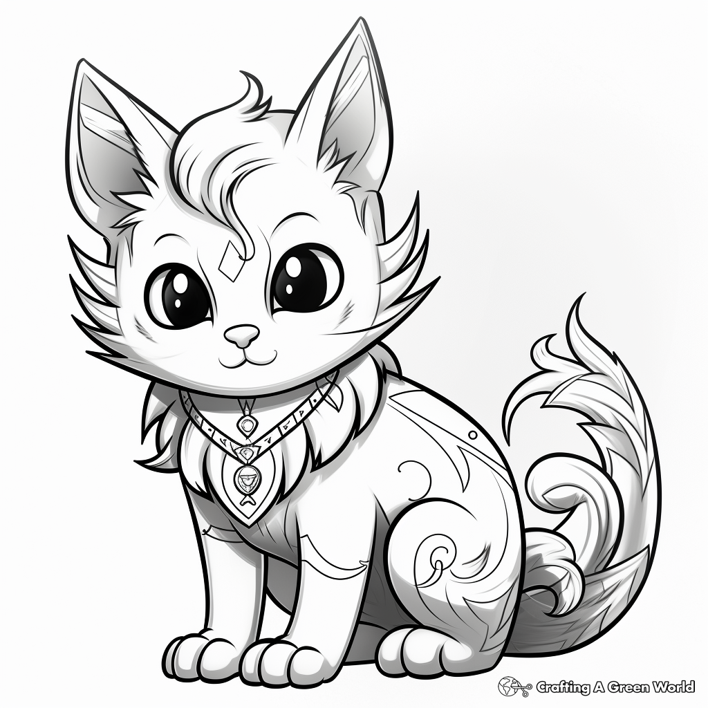 Magical Unicorn Kitty Coloring Pages 2