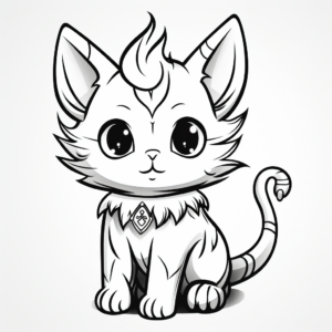 Magical Unicorn Kitty Coloring Pages 3