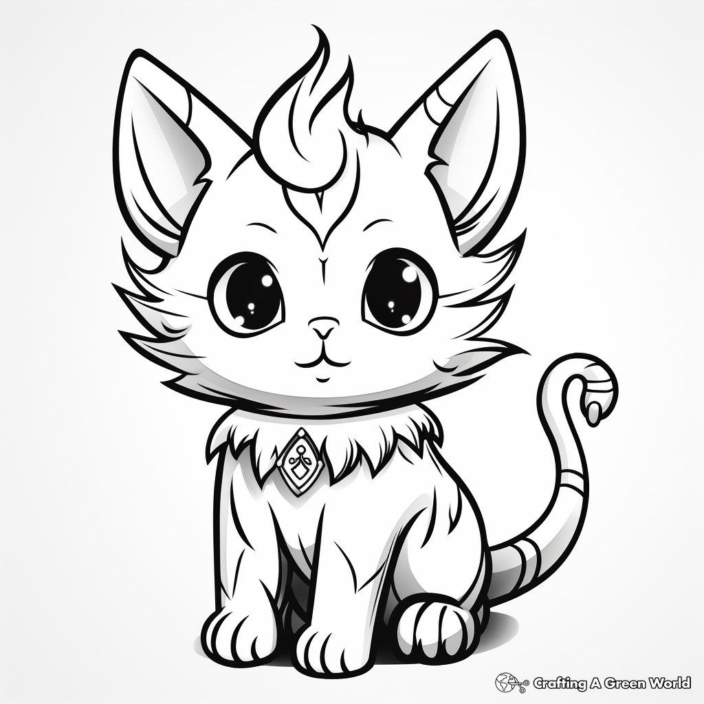 Magical Unicorn Kitty Coloring Pages 3