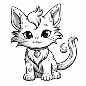 Magical Unicorn Kitty Coloring Pages 4