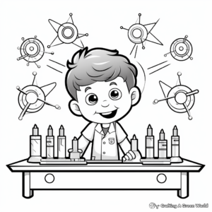 Magnet-Related Science Experiment Coloring Pages 1
