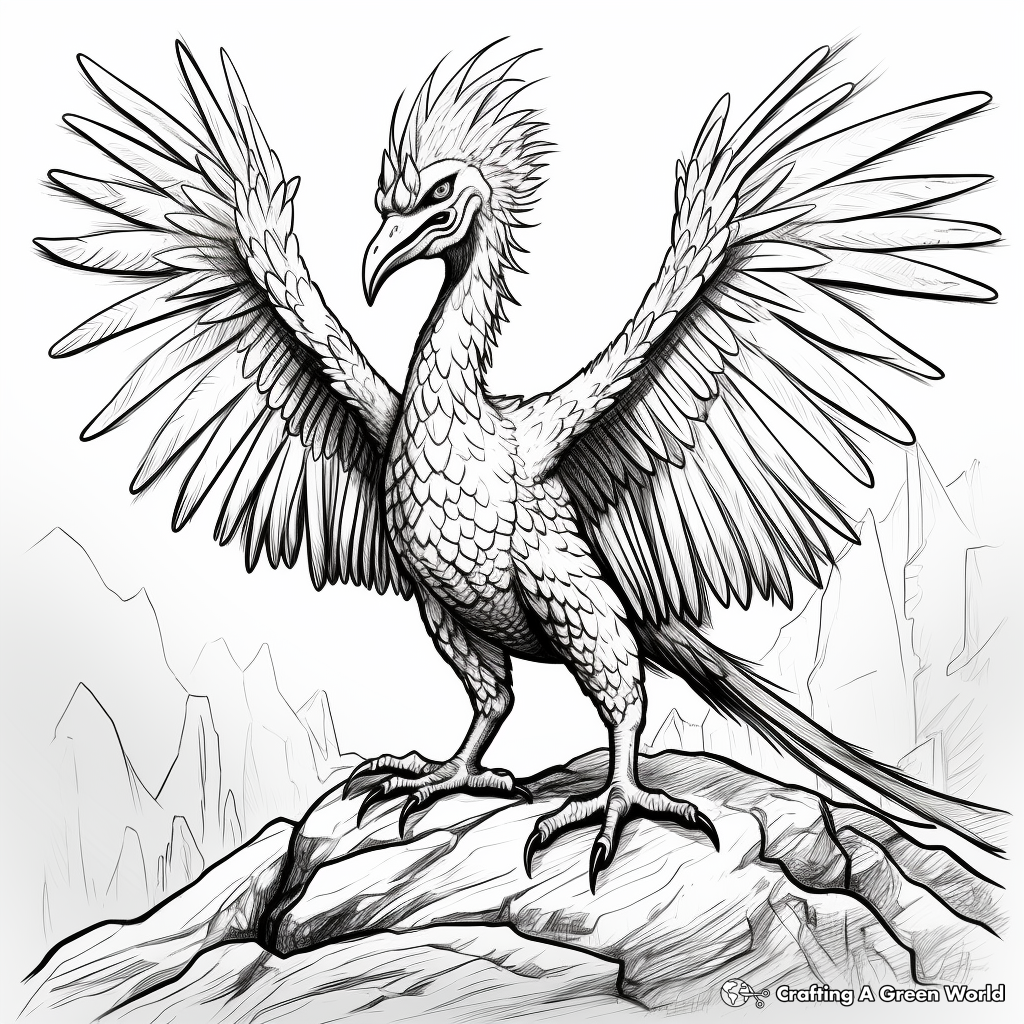 Magnificent Feathered Microraptor Coloring Pages 2