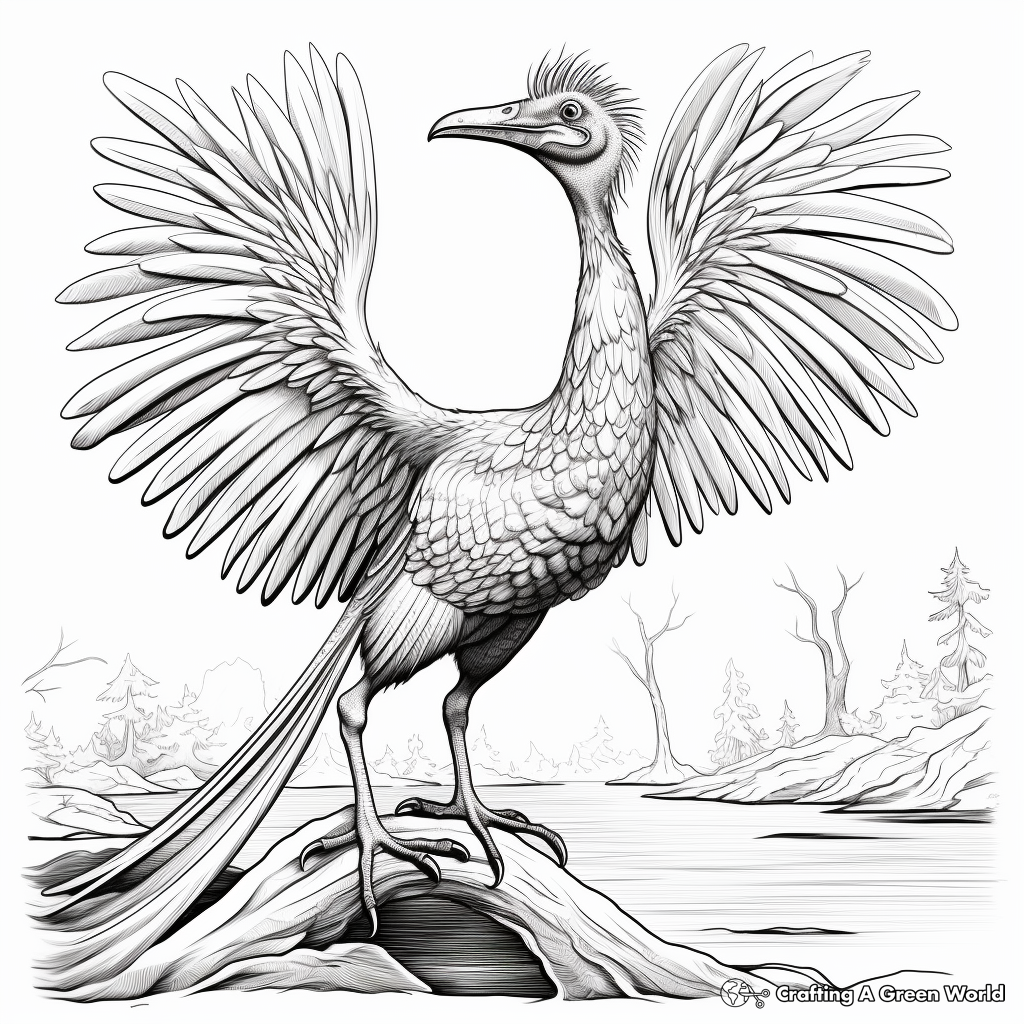 Magnificent Feathered Microraptor Coloring Pages 3