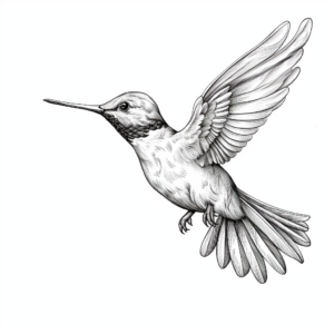 Magnificent Hovering Hummingbird Coloring Sheets 2