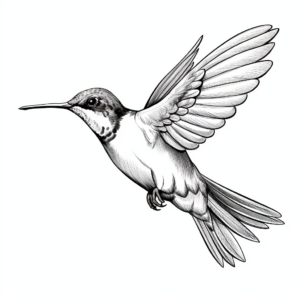 Magnificent Hovering Hummingbird Coloring Sheets 3